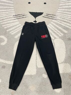 NBA Black Jogger Sweatpants with Red Logo